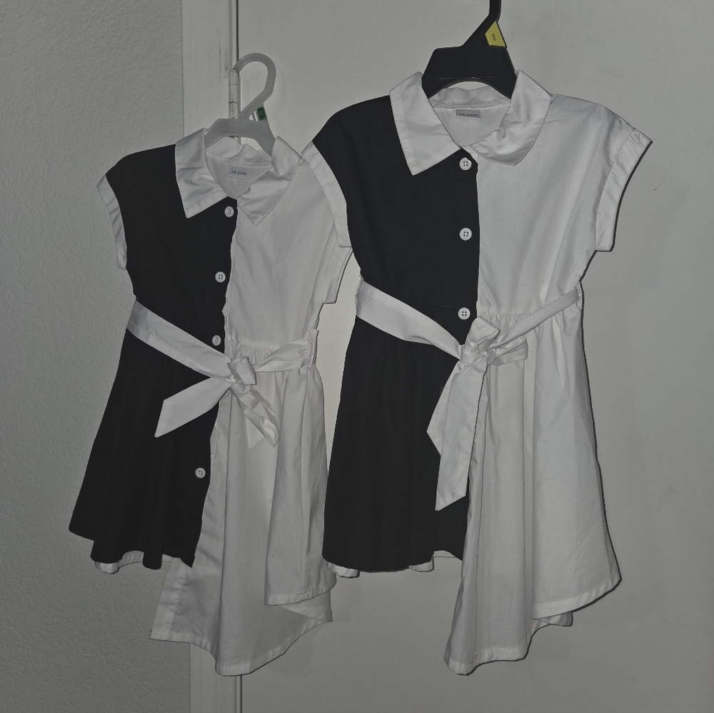 Black and White Kids Dress Twins Dresses 2t